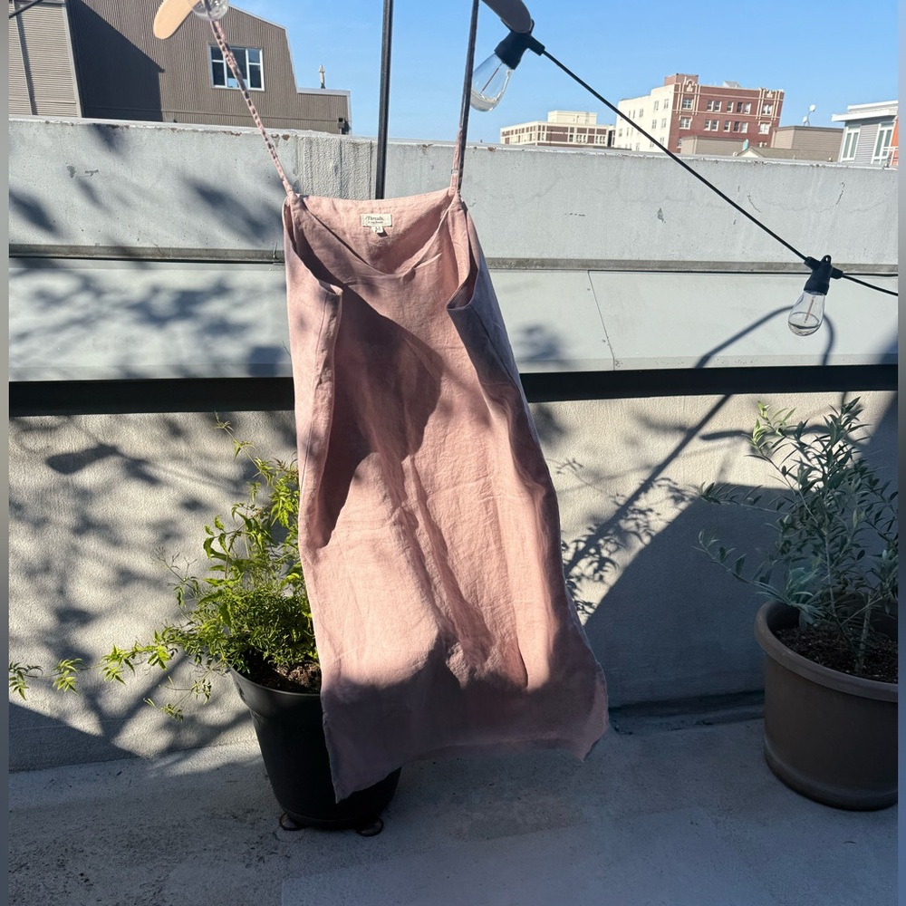 Threads by Bed Threads Grayish Rose Linen Chemise Slip Dress